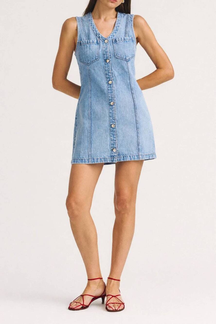 NEW PISTOLA women's carmel mini dress in serendipity